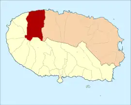 Location of the civil parish in Terceira