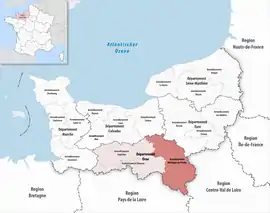 Location within the region Normandy