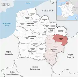 Location within the region Hauts-de-France