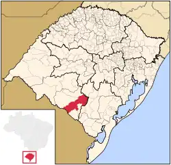 Location in Rio Grande do Sul