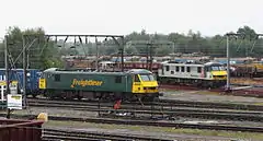 Locomotives in a railway yard