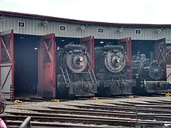 CN No. 3254 on display next to Canadian Pacific 2317 and E.J. Lavino and Company 3 on September 3, 2017
