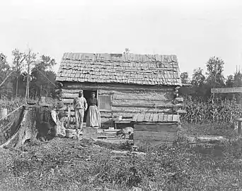 Log cabin homestead in Northwest Ohio, approximately 1892
