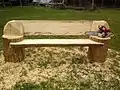 Garden bench from logs