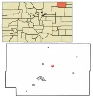 Location of Iliff in Logan County, Colorado.