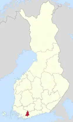 Location of Lohja in Finland