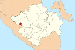 Location within South Sumatra