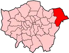 Location of the London Borough of Havering in Greater London