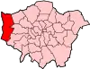 Location of the London Borough of Hillingdon in Greater London