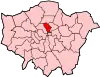 Location of the London Borough of Islington in Greater London