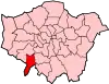 Location of the London Borough of Kingston upon Thames in Greater London