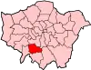 Location of the London Borough of Merton in Greater London