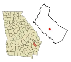 Location in Long County and the state of Georgia