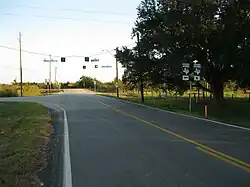 Looking southeast on FM 361 at its intersection with FM 1994