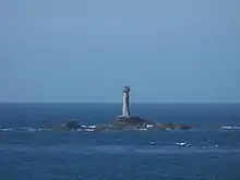 Longships lighthouse from the landward side.