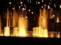 Fountain night display in the Open Air Theater, 2006
