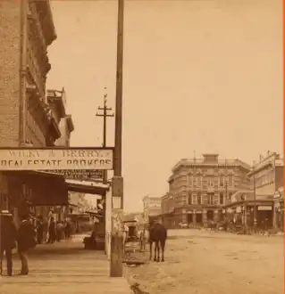 Further north on Main St., looking south towards Temple Block, mid-1870s