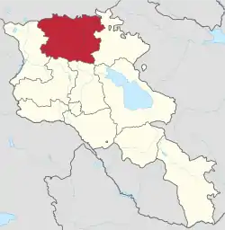 Location of Lori within Armenia