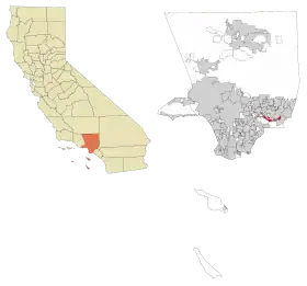 Location within Los Angeles County, California