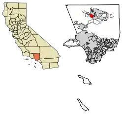 Location of Leona Valley in Los Angeles County, California.