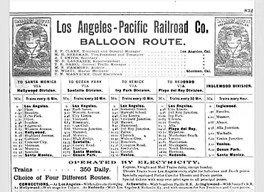 Venice–Inglewood was part of the celebrated Balloon Route c. 1905