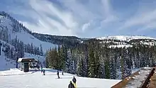 Snowy mountain with ski lift