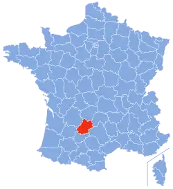 Location of Lot in France