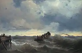 Louis Meijer Fishermen in a rowing boat 1857