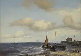 Louis Meijer Fishing ships in the breakers 1847