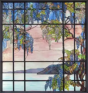 Tiffany window in his house at Oyster Bay, New York (1908)