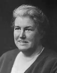 Black and white portrait photograph of Dame Louisa Aldrich-Blake