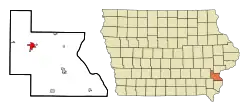 Location of Columbus Junction, Iowa