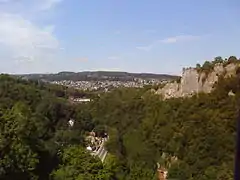 The town as seen from the nearby cable cars