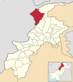 Location of Lower Chitral District in the Khyber Pakhtunkhwa province