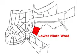 The two Lower Ninth Ward neighborhoods; Holy Cross (below) and the Lower Ninth Ward (above)