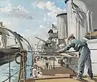 Lowering the Whaler (HMS Coventry)