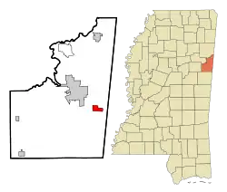 Location of New Hope, Mississippi