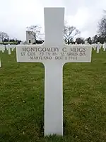 Grave marker of Lt. Col Meigs, Lorraine American Cemetery, Saint-Avold, Departement de la Moselle, Lorraine, France. Photo courtesy of CSM Dwight "Andy" Anderson (ret.), American Battle Monuments Commission.