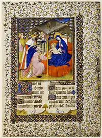 Luçon Master, Adoration of the Magi, ca. 1405, tempera and gold leaf on parchment