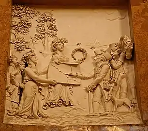 Relief depicting Marianna Skórzewska and Frederick the Great