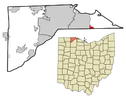 Location in Lucas County and the state of Ohio.