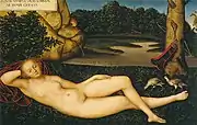 Reclining Nymph by Lucas Cranach the Elder