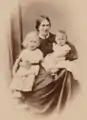 Lucy Gwynn as a child, with her mother Lucy Josephine and her elder brother Stephen Lucius, 1866
