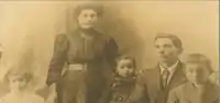 The Costa family, pictured before the Ludlow Massacre. Four members of this family were killed in the massacre, three by asphyxiation, fire, or both.