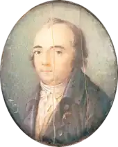 Oval miniature painting of Ludwig Ferdinand Huber