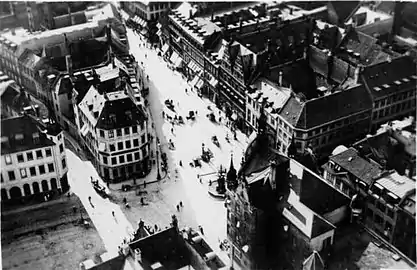 The building seen from St. Bicolas' Church Tower photographed by Holger Damgaard.