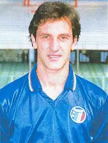 Luigi De Agostini in Italy national team colors