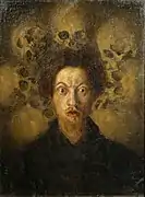 Self-portrait with Skulls, 1909 painting