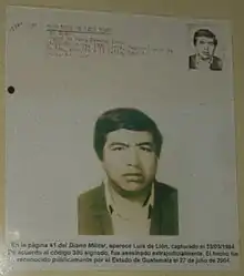 Luis de Lión's entry in "Diario Militar"  (Casa Museo Luis de Lión)