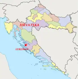 Location of Lukoran in Croatia